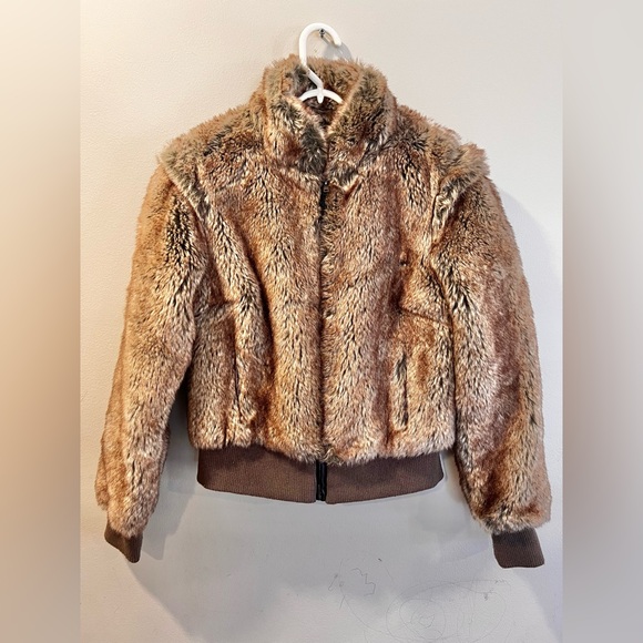 Beverly Hills Polo Club Mohair Fur Bomber Jacket Y2K Size Medium - Picture 2 of 5